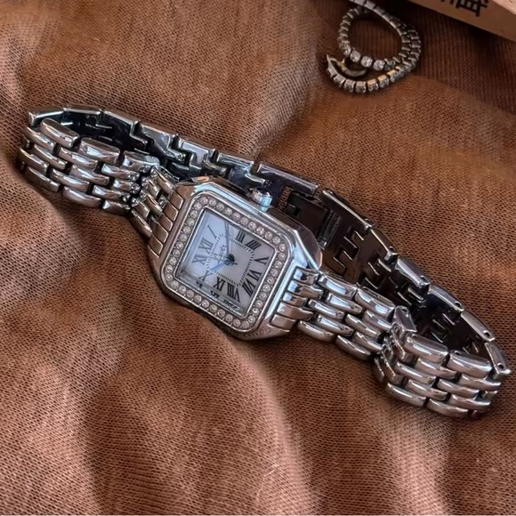 Panthere Classic Crystal Stainless Steel Watch with Diamond Accents - Picture 7 of 13